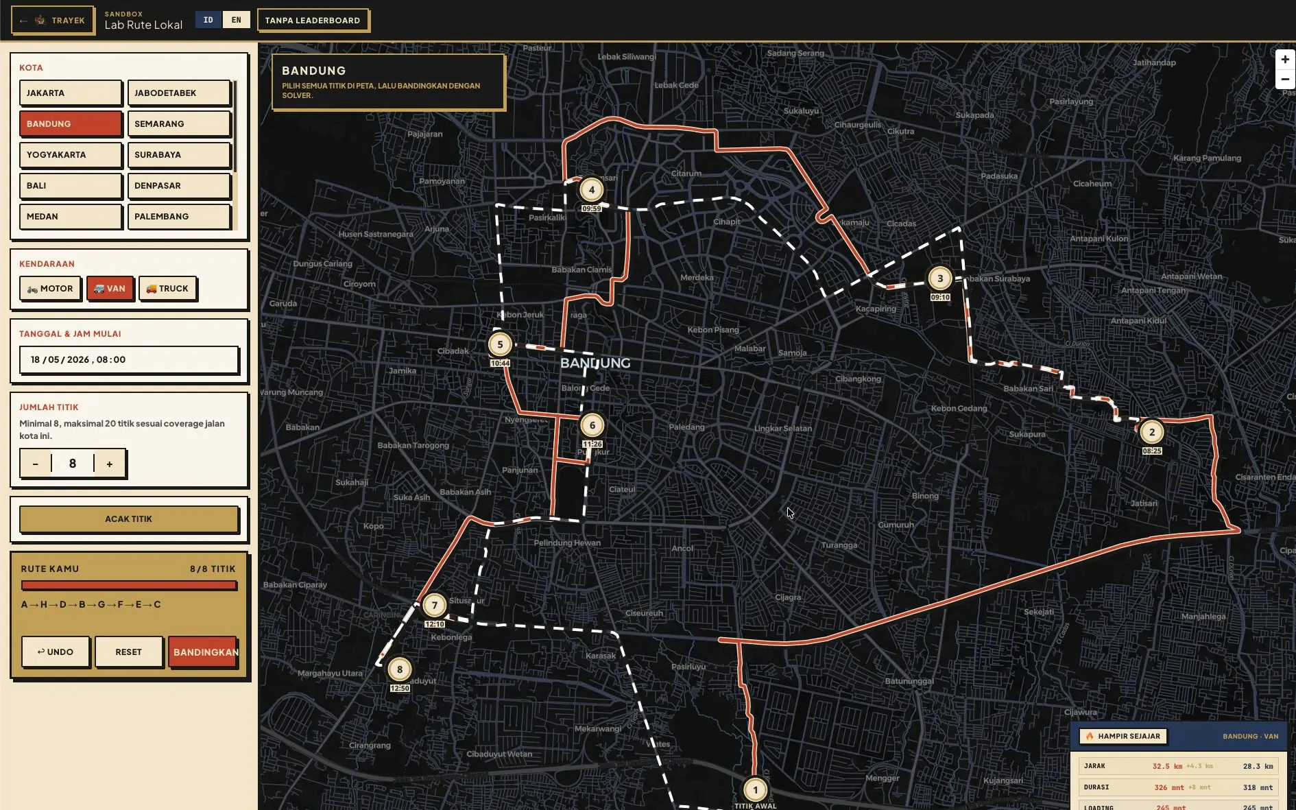 TRAYEK: Indonesian routing optimization simulation (personal project).