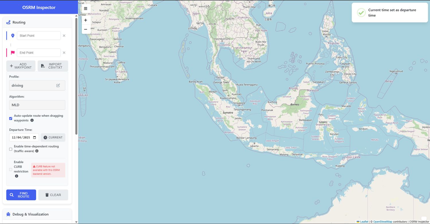 OSRM Frontend: Advanced Route Debugging & Visualization Tool primary view