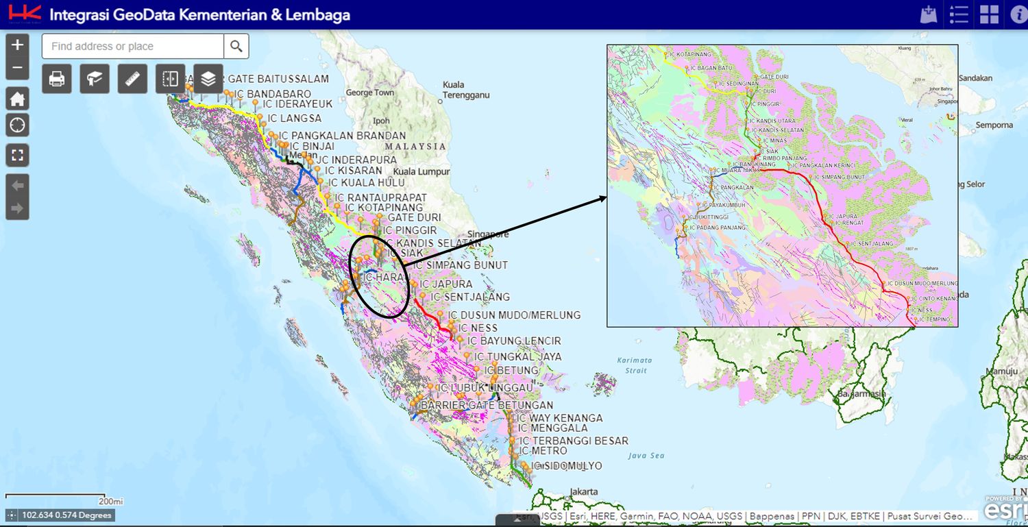 High-Performance WebGIS for Trans Sumatra Toll Road Planning primary view