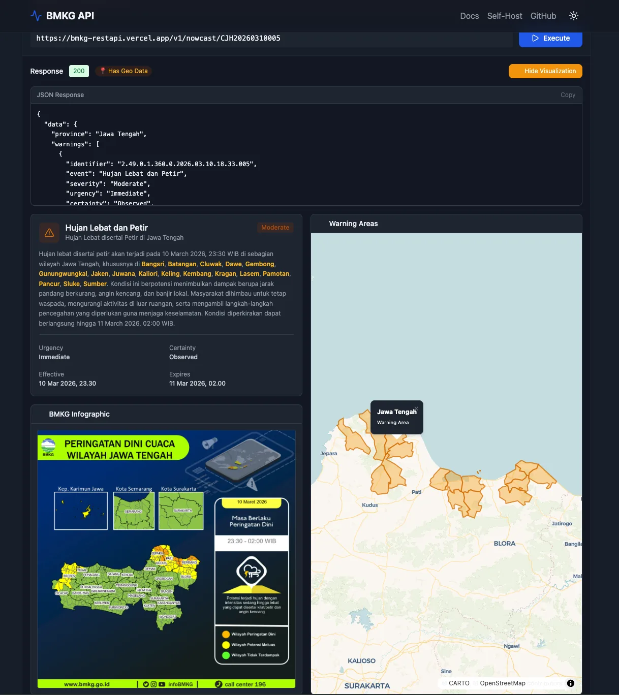 BMKG Open Data REST API & MCP Server