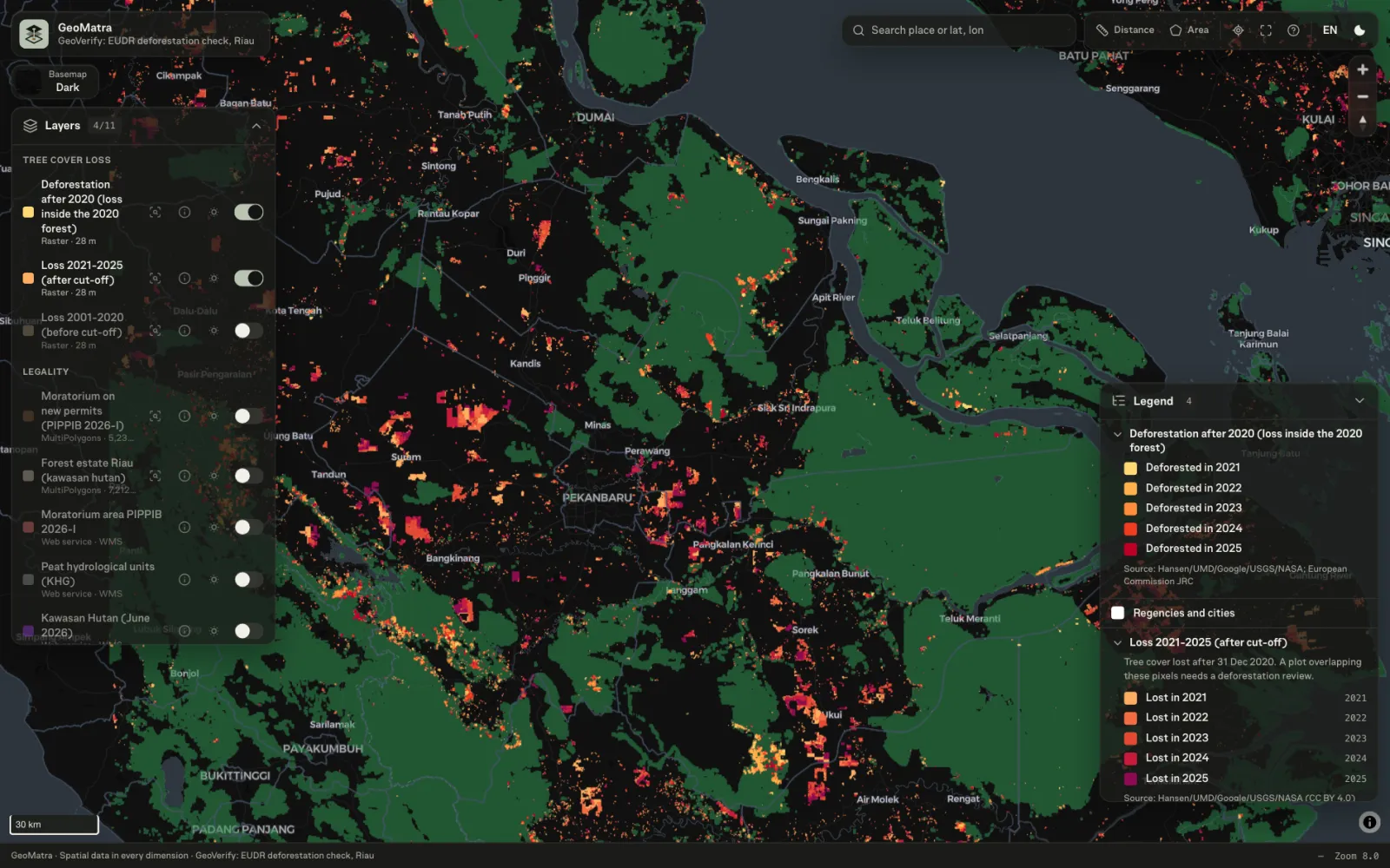 GeoMatra, application screenshot
