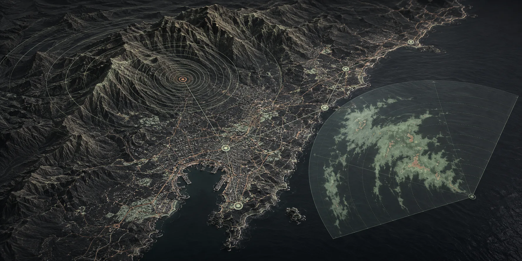 Automated Earthquake & Weather Alert System, conceptual illustration